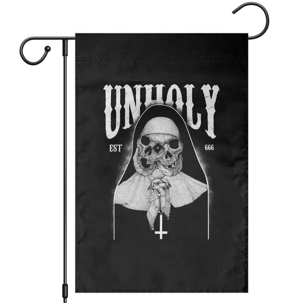 Unholy Nun Garden Flag Skeleton Dirty Nun Creepy Halloween TS09 Black Print Your Wear