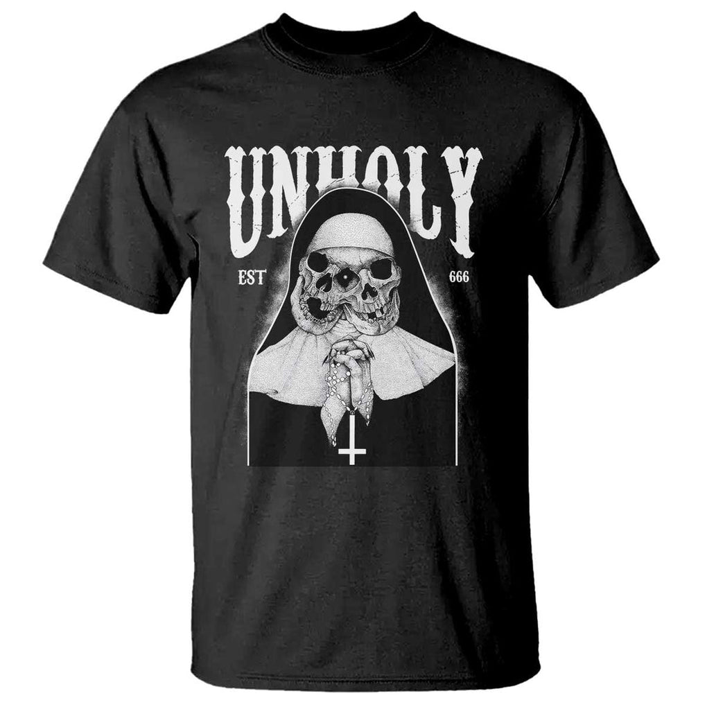 Unholy Nun T Shirt Skeleton Dirty Nun Creepy Halloween TS09 Black Print Your Wear