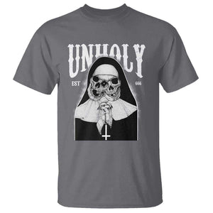 Unholy Nun T Shirt Skeleton Dirty Nun Creepy Halloween TS09 Charcoal Print Your Wear