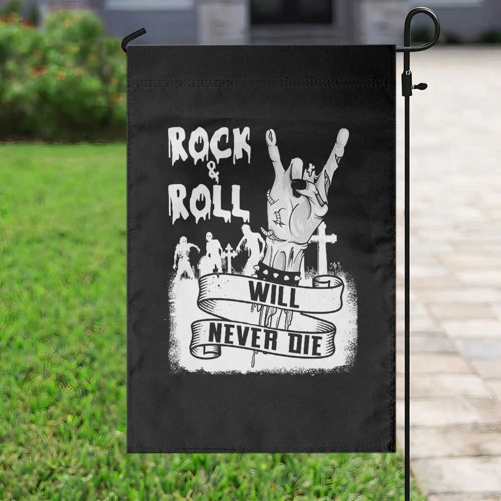 Halloween Rock N Roll Garden Flag Will Never Die Zombie TS09 Print Your Wear