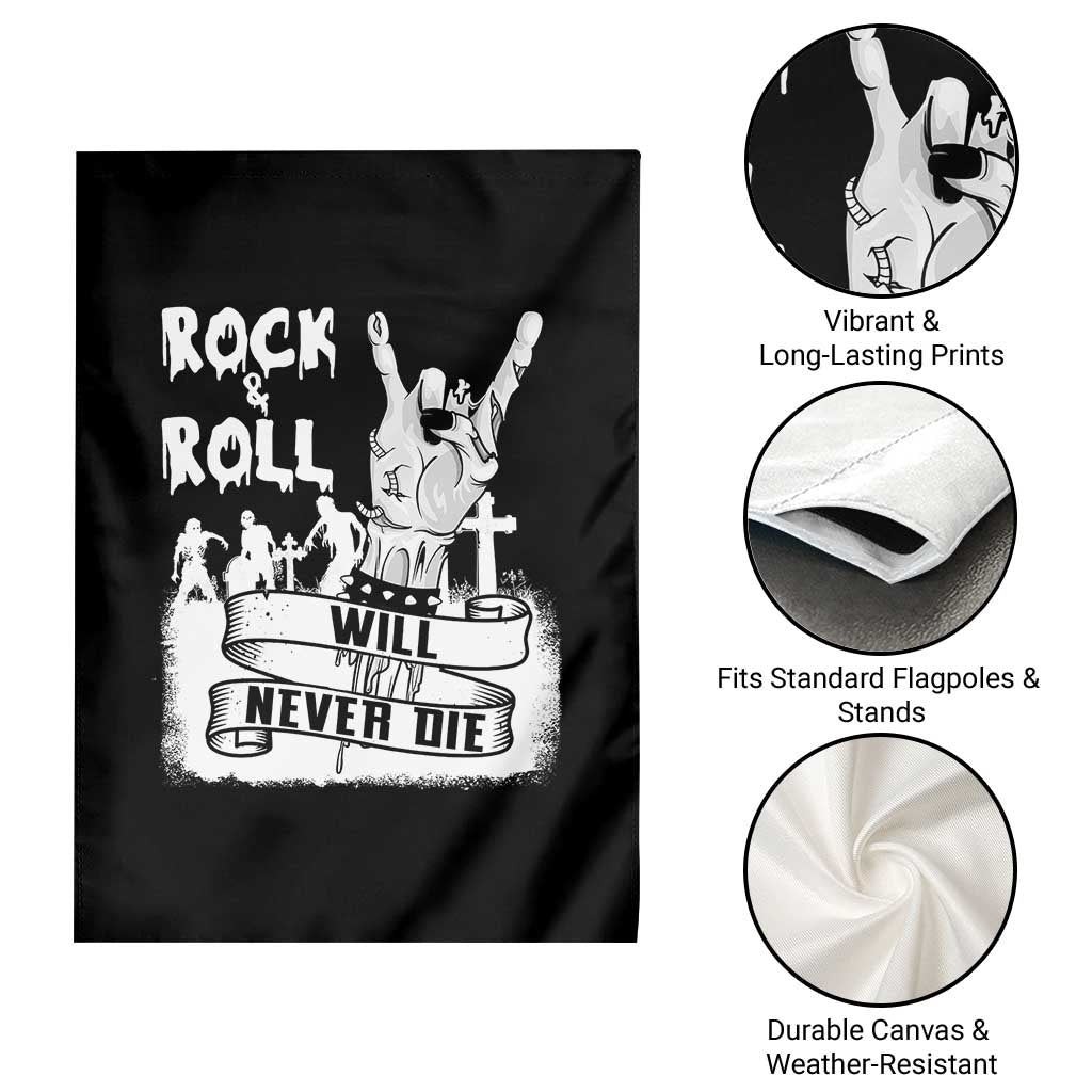 Halloween Rock N Roll Garden Flag Will Never Die Zombie TS09 Print Your Wear