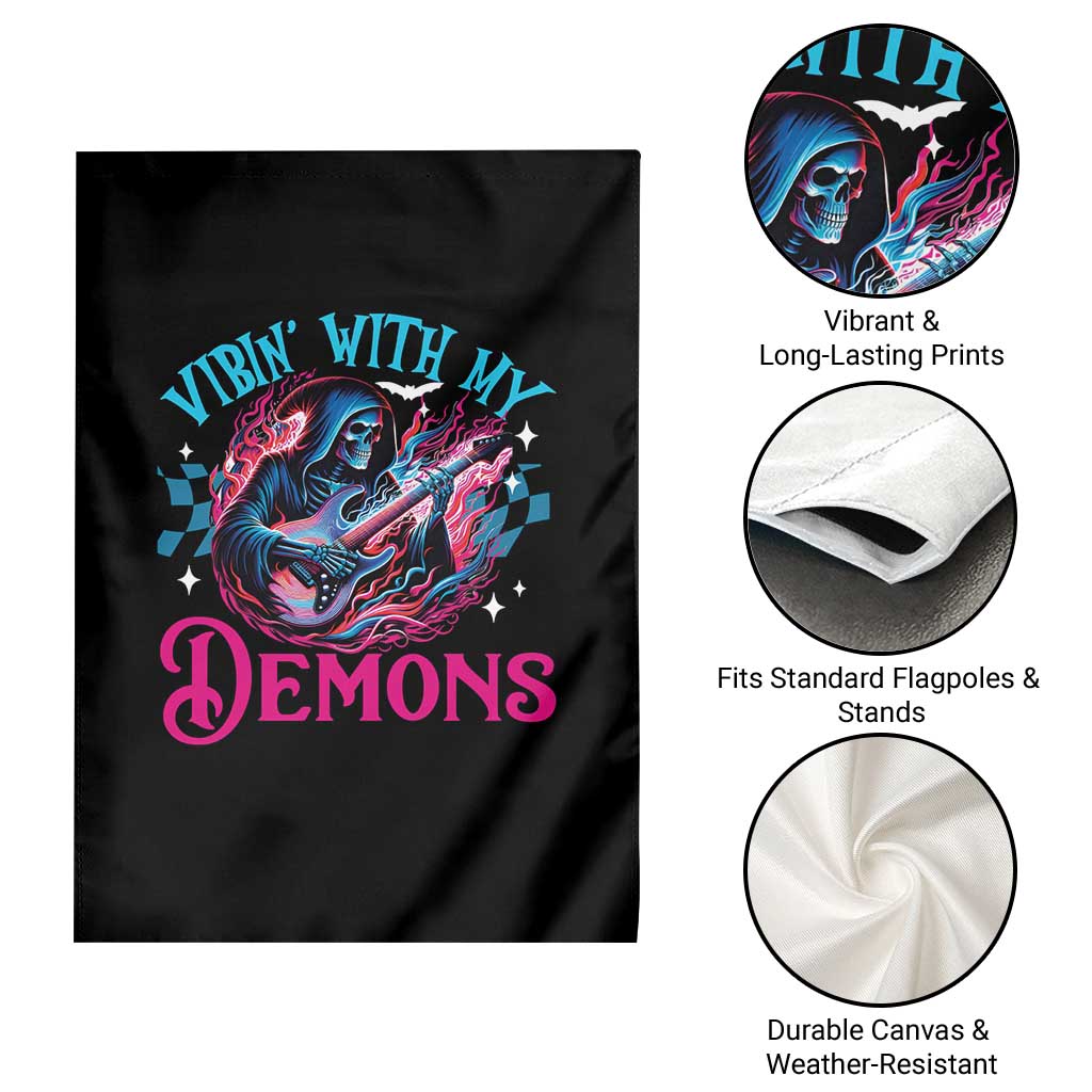 Halloween Rock N Roll Garden Flag Vibing With My Demons TS09 Print Your Wear