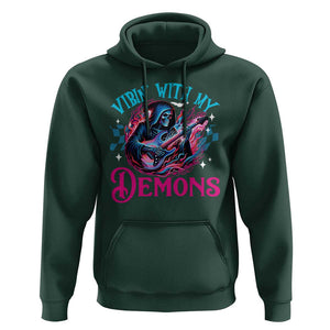 Halloween Rock N Roll Hoodie Vibing With My Demons TS09 Dark Forest Green Print Your Wear