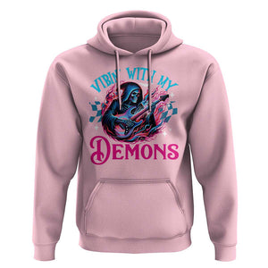 Halloween Rock N Roll Hoodie Vibing With My Demons TS09 Light Pink Print Your Wear