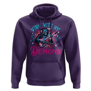 Halloween Rock N Roll Hoodie Vibing With My Demons TS09 Purple Print Your Wear