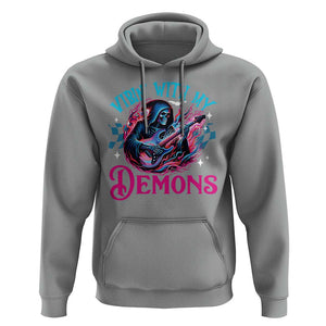 Halloween Rock N Roll Hoodie Vibing With My Demons TS09 Sport Gray Print Your Wear