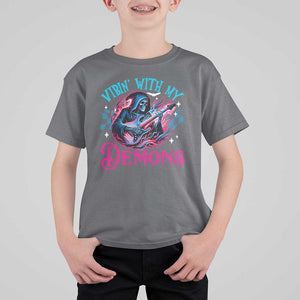 Halloween Rock N Roll T Shirt For Kid Vibing With My Demons TS09 Charcoal Print Your Wear