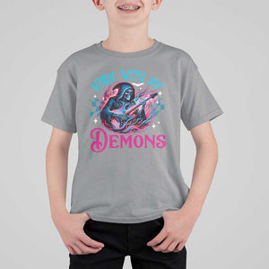 Halloween Rock N Roll T Shirt For Kid Vibing With My Demons TS09 Sport Gray Print Your Wear