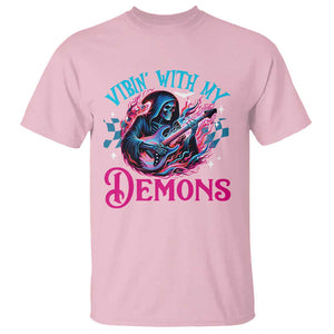 Halloween Rock N Roll T Shirt Vibing With My Demons TS09 Light Pink Print Your Wear