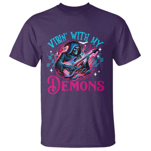 Halloween Rock N Roll T Shirt Vibing With My Demons TS09 Purple Print Your Wear