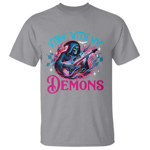 Halloween Rock N Roll T Shirt Vibing With My Demons TS09 Sport Gray Print Your Wear