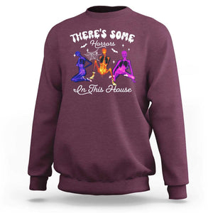 Funny Halloween Sweatshirt There're some Horrors In This House TS09 Maroon Print Your Wear