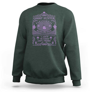 Ghost Hunting Sweatshirt Halloween Paranormal Researcher TS09 Dark Forest Green Print Your Wear