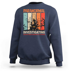 Paranormal Investigator Sweatshirt Ghost Hunting Creepy Halloween TS09 Navy Print Your Wear