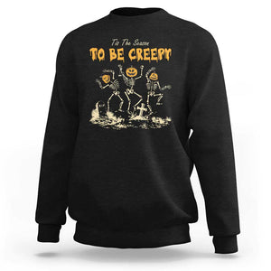 Funny Halloween Sweatshirt Tis The Season To Be Creepy Dancing Skeleton TS09 Black Print Your Wear