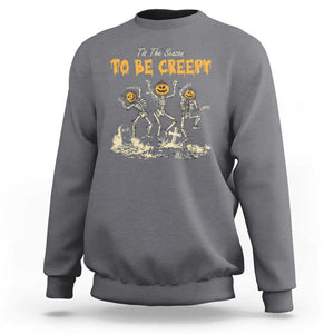 Funny Halloween Sweatshirt Tis The Season To Be Creepy Dancing Skeleton TS09 Charcoal Print Your Wear