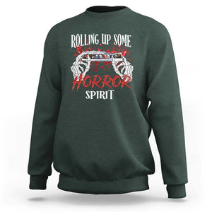 Funny Halloween Sweatshirt Rolling Up Some Horror Spirit TS09 Dark Forest Green Print Your Wear