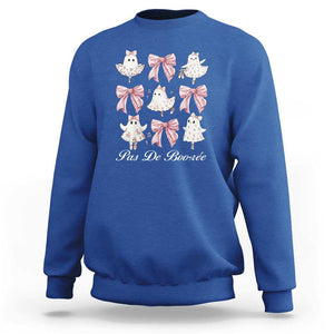 Coquette Halloween Sweatshirt Pas De Boo-re Ghost Ballerina TS09 Royal Blue Print Your Wear