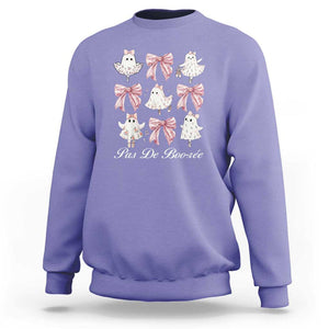 Coquette Halloween Sweatshirt Pas De Boo-re Ghost Ballerina TS09 Violet Print Your Wear