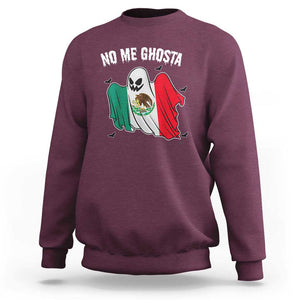 Mexico Halloween Sweatshirt No Me Ghosta Mexican Ghost TS09 Maroon Print Your Wear