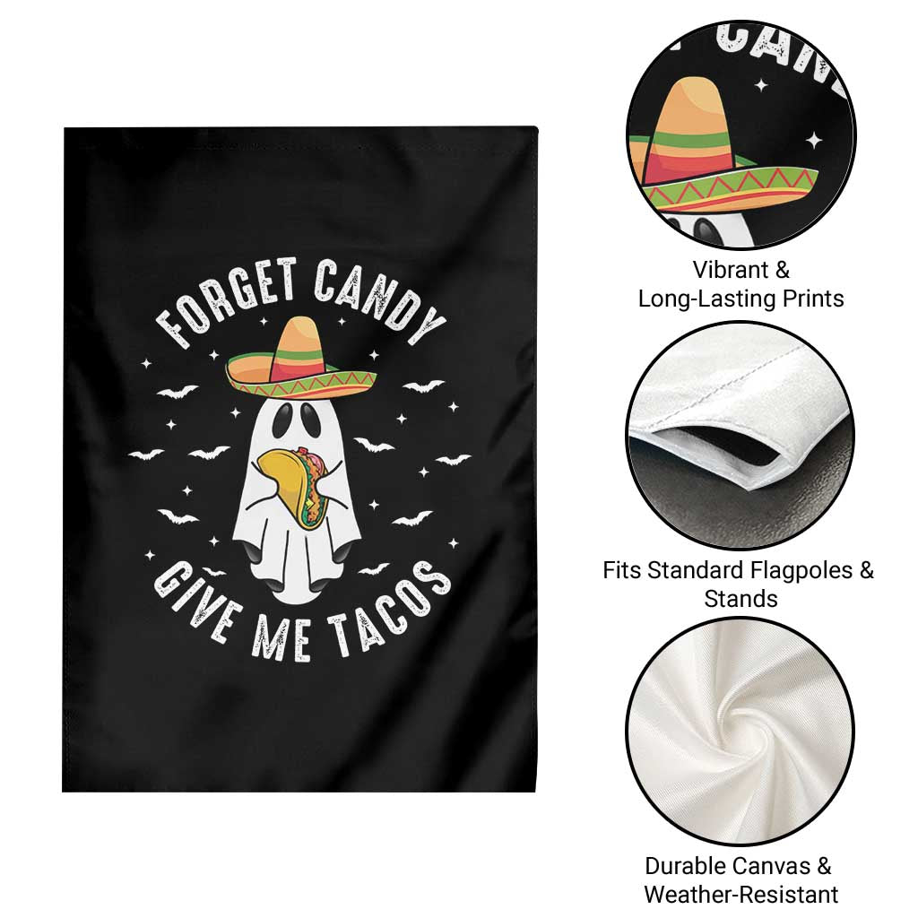 Mexico Halloween Garden Flag Forget Candy Give Me Tacos Cute Mexican Ghost TS09 Print Your Wear