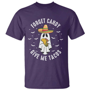 Mexico Halloween T Shirt Forget Candy Give Me Tacos Cute Mexican Ghost TS09 Purple Print Your Wear