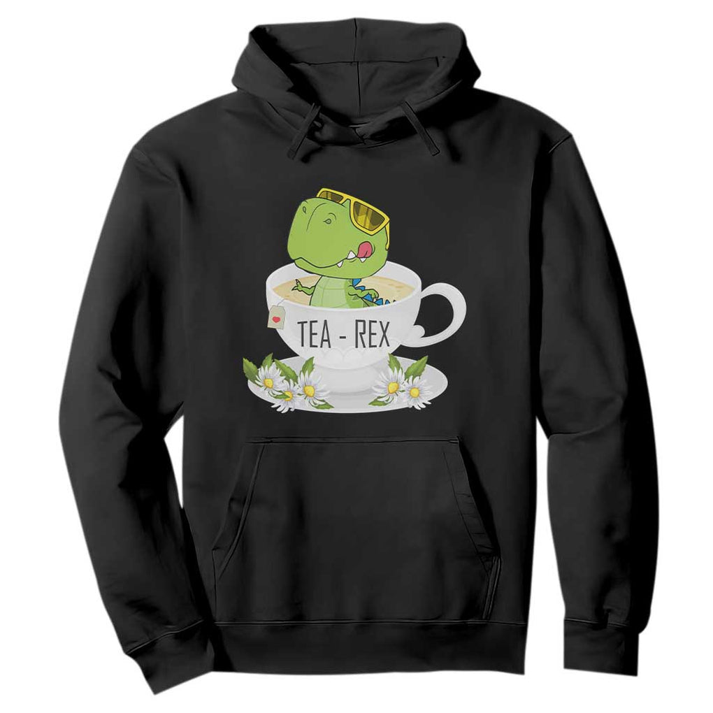 Funny Dinosaur Tea Rex Hoodie TS09 Black Print Your Wear