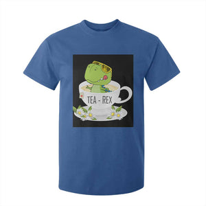 Funny Dinosaur Tea Rex T Shirt For Kid TS09 Royal Blue Print Your Wear