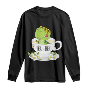 Funny Dinosaur Tea Rex Long Sleeve Shirt TS09 Black Print Your Wear