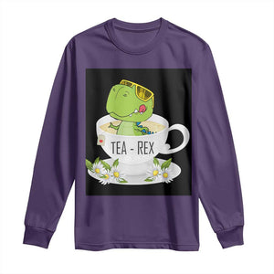 Funny Dinosaur Tea Rex Long Sleeve Shirt TS09 Purple Print Your Wear