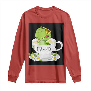 Funny Dinosaur Tea Rex Long Sleeve Shirt TS09 Red Print Your Wear