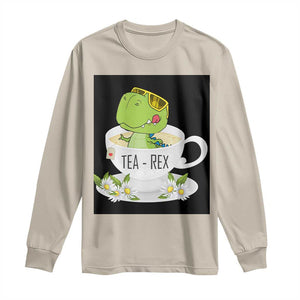 Funny Dinosaur Tea Rex Long Sleeve Shirt TS09 Sand Print Your Wear