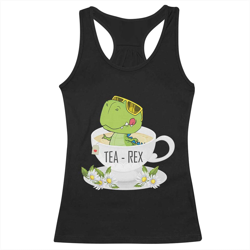 Funny Dinosaur Tea Rex Racerback Tank Top TS09 Black Print Your Wear