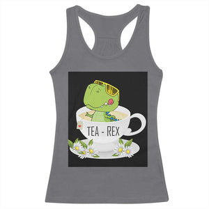 Funny Dinosaur Tea Rex Racerback Tank Top TS09 Charcoal Print Your Wear