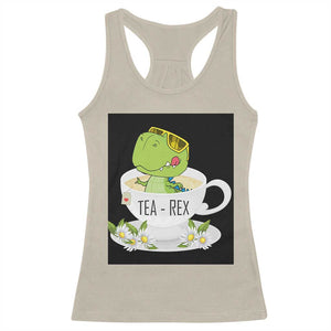 Funny Dinosaur Tea Rex Racerback Tank Top TS09 Sand Print Your Wear