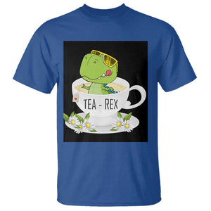 Funny Dinosaur Tea Rex T Shirt TS09 Royal Blue Print Your Wear