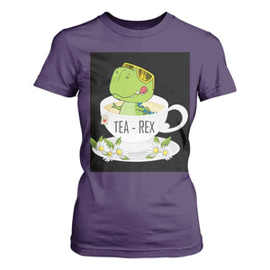 Funny Dinosaur Tea Rex T Shirt For Women TS09 Purple Print Your Wear