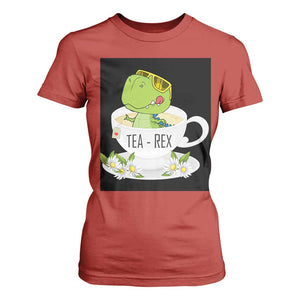 Funny Dinosaur Tea Rex T Shirt For Women TS09 Red Print Your Wear