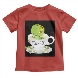 Funny Dinosaur Tea Rex Toddler T Shirt TS09 Red Print Your Wear