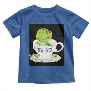 Funny Dinosaur Tea Rex Toddler T Shirt TS09 Royal Blue Print Your Wear