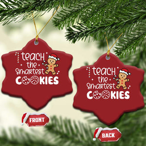 Christmas Best Teacher Christmas Ornament I Teach The Smartest Little Cookies TS09 Snow Flake Red Print Your Wear