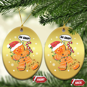 Funny Xmas Christmas Ornament Op Snap Gingerbread Broken Leg TS09 Oval Gold Print Your Wear