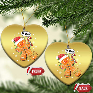 Funny Xmas Christmas Ornament Op Snap Gingerbread Broken Leg TS09 Heart Gold Print Your Wear