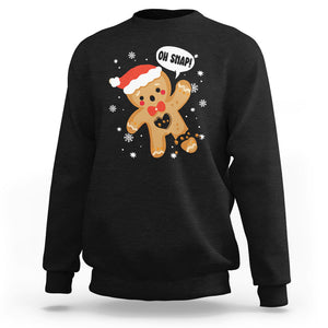 Op Snap Gingerbread Broken Heart Single Christmas Sweatshirt TS09 Dark Heather Printyourwear