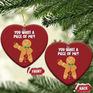 Funny Xmas Dirty Gingerbread Christmas Ornament You Want A Piece Of Me TS09 Heart Red Print Your Wear