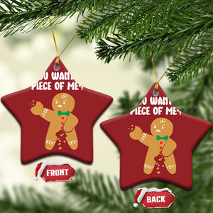 Funny Xmas Dirty Gingerbread Christmas Ornament You Want A Piece Of Me TS09 Star Red Print Your Wear