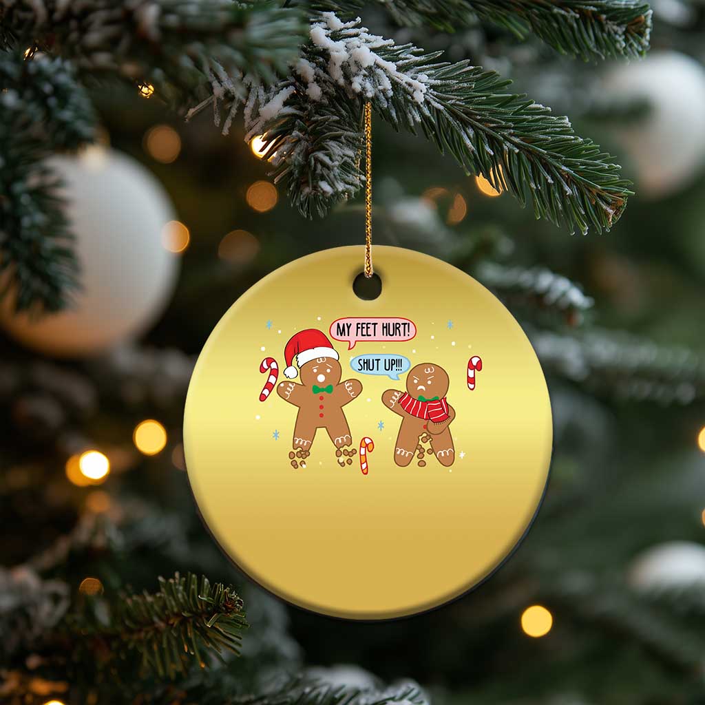 Funny Xmas Dirty Gingerbread Christmas Ornament Shut Up Gingerbread Just Broken Feet TS09 Print Your Wear