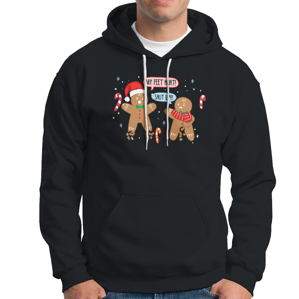 Shut Up Gingerbread Just Broken Feet Naught Christmas Hoodie TS09 Military Green Printyourwear