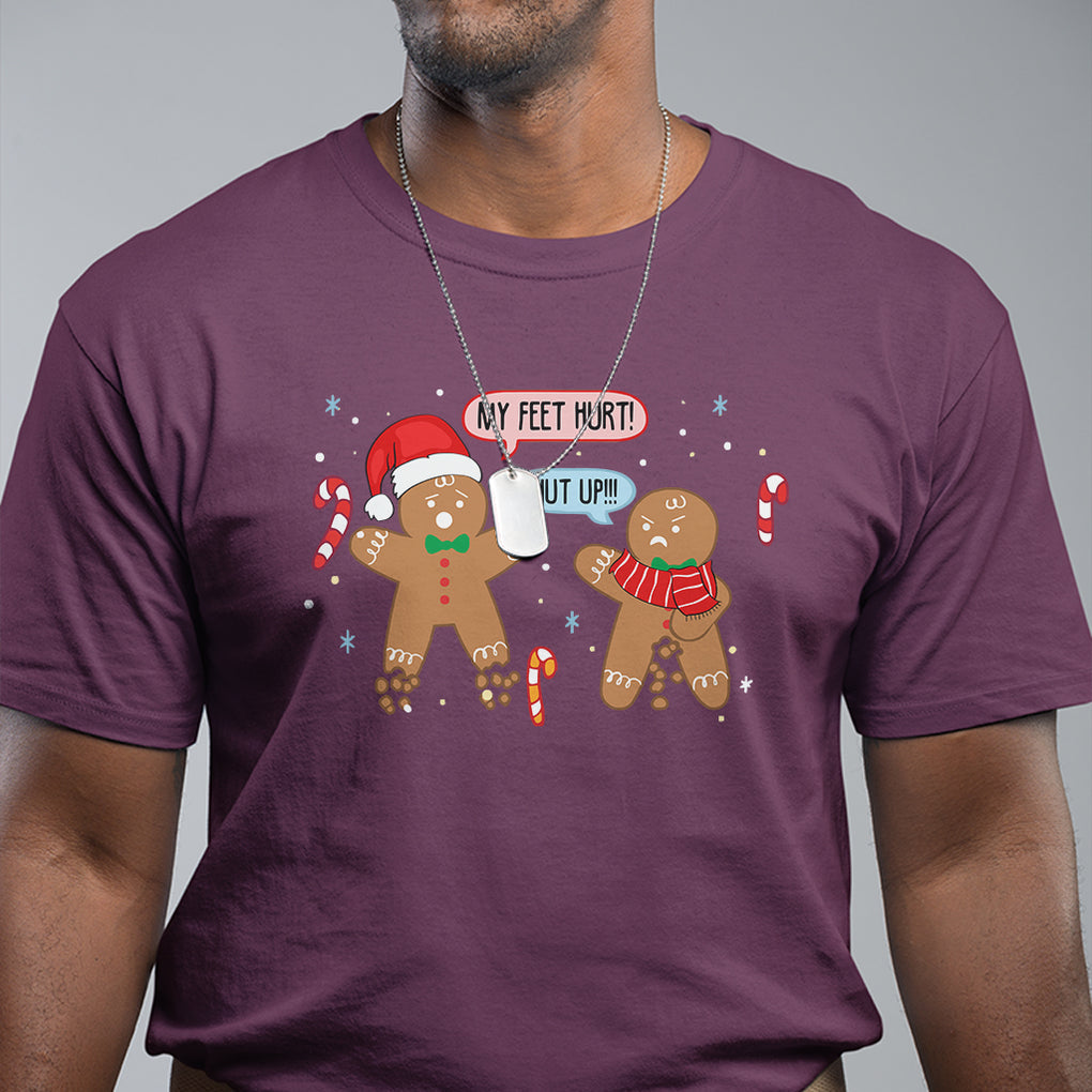Shut Up Gingerbread Just Broken Feet Naught Christmas T Shirt TS09 Printyourwear