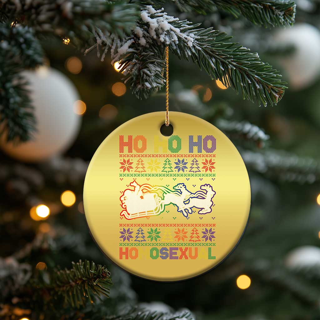 Funny Xmas LGBT Christmas Ornament Ho Ho Ho Homosexual TS09 Print Your Wear